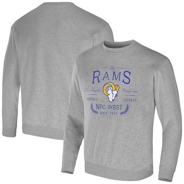 Men's Los Angeles Rams Gray Darius Rucker Collection Pullover Sweatshirt - Click Image to Close